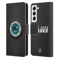thumbnail image 1 of Head Case Designs Officially Licensed NHL San Jose Sharks Puck Texture Leather Book Wallet Case Cover Compatible with Samsung Galaxy S22 5G, 1 of 6