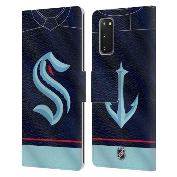 Head Case Designs Officially Licensed NHL Seattle Kraken Jersey Leather Book Wallet Case Cover Compatible with Samsung Galaxy S20 / S20 5G