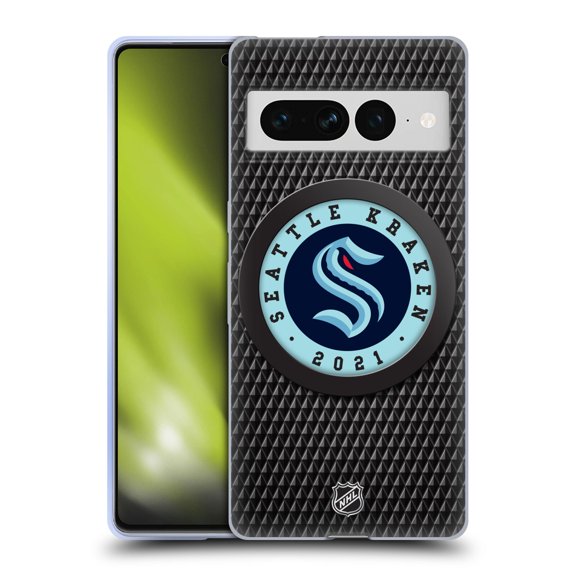 Head Case Designs Officially Licensed NHL Seattle Kraken Puck Texture Soft Gel Case Compatible with Google Pixel 7 Pro