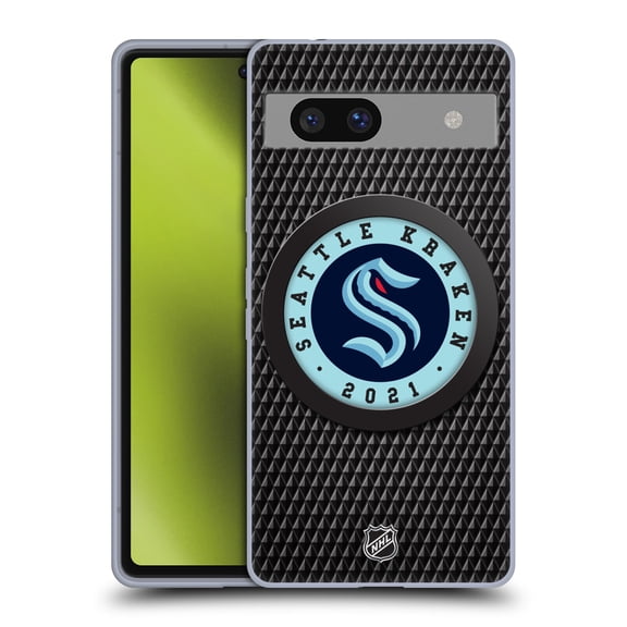 Head Case Designs Officially Licensed NHL Seattle Kraken Puck Texture Soft Gel Case Compatible with Google Pixel 7a