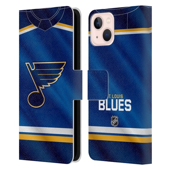 Head Case Designs Officially Licensed NHL St Louis Blues Jersey Leather Book Wallet Case Cover Compatible with Apple iPhone 13