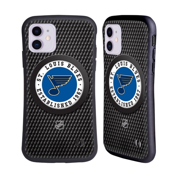 Head Case Designs Officially Licensed NHL St Louis Blues Puck Texture Hybrid Case Compatible with Apple iPhone 11