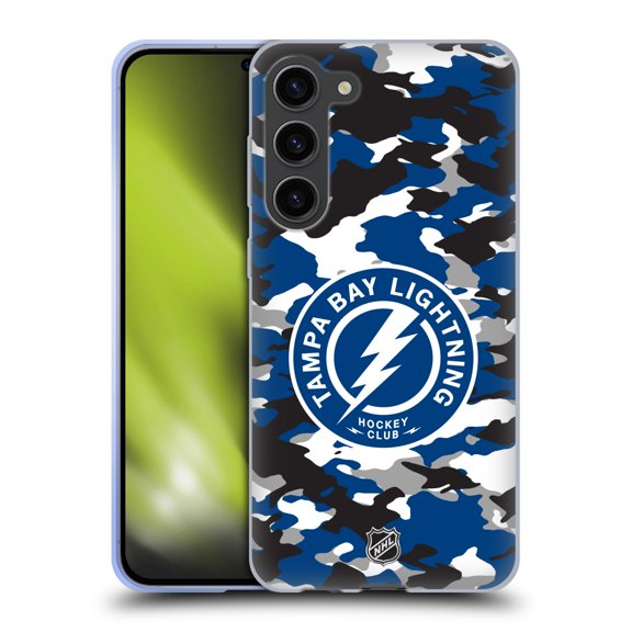 Head Case Designs Officially Licensed NHL Tampa Bay Lightning Camouflage Soft Gel Case Compatible with Samsung Galaxy S23+ 5G
