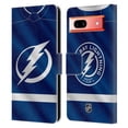 thumbnail image 1 of Head Case Designs Officially Licensed NHL Tampa Bay Lightning Jersey Leather Book Wallet Case Cover Compatible with Google Pixel 7a, 1 of 6