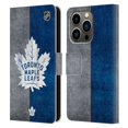 thumbnail image 1 of Head Case Designs Officially Licensed NHL Toronto Maple Leafs Half Distressed Leather Book Wallet Case Cover Compatible with Apple iPhone 14 Pro, 1 of 6