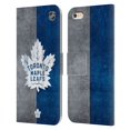 thumbnail image 1 of Head Case Designs Officially Licensed NHL Toronto Maple Leafs Half Distressed Leather Book Wallet Case Cover Compatible with Apple iPhone 6 Plus / iPhone 6s Plus, 1 of 6