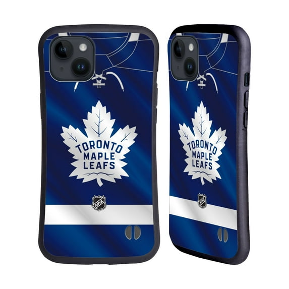 Head Case Designs Officially Licensed NHL Toronto Maple Leafs Jersey Hybrid Case Compatible with Apple iPhone 15 Plus