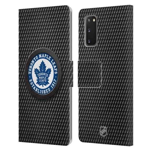 Head Case Designs Officially Licensed NHL Toronto Maple Leafs Puck Texture Leather Book Wallet Case Cover Compatible with Samsung Galaxy S20 / S20 5G