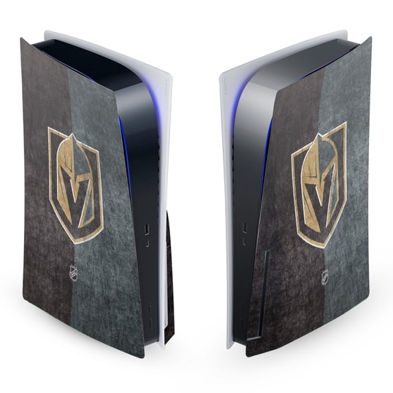 Head Case Designs Officially Licensed NHL Vegas Golden Knights Half Distressed Vinyl Sticker Skin Decal Cover Compatible with Sony PS5 Disc Edition Console
