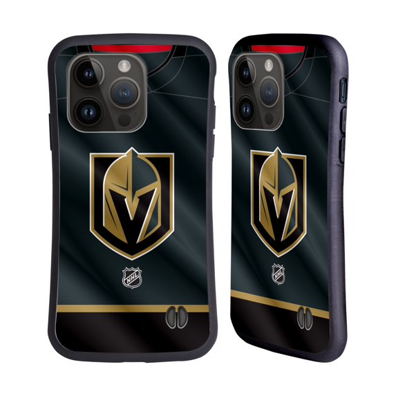 Head Case Designs Officially Licensed NHL Vegas Golden Knights Jersey Hybrid Case Compatible with Apple iPhone 15 Pro
