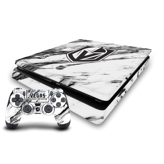 Head Case Designs Officially Licensed NHL Vegas Golden Knights Marble Vinyl Sticker Skin Decal Cover Compatible with Sony PS4 Slim Console & Controller