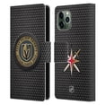 thumbnail image 1 of Head Case Designs Officially Licensed NHL Vegas Golden Knights Puck Texture Leather Book Wallet Case Cover Compatible with Apple iPhone 11 Pro, 1 of 6
