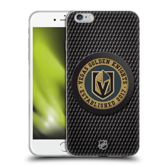 Head Case Designs Officially Licensed NHL Vegas Golden Knights Puck Texture Soft Gel Case Compatible with Apple iPhone 6 Plus / iPhone 6s Plus