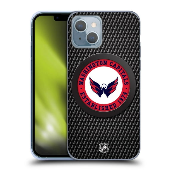 Head Case Designs Officially Licensed NHL Washington Capitals Puck Texture Soft Gel Case Compatible with Apple iPhone 14
