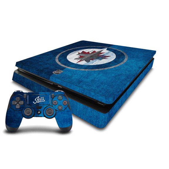 Head Case Designs Officially Licensed NHL Winnipeg Jets Half Distressed Vinyl Sticker Skin Decal Cover Compatible with Sony PS4 Slim Console & Controller