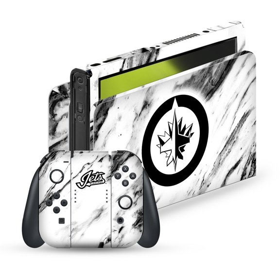 Head Case Designs Officially Licensed NHL Winnipeg Jets Marble Vinyl Sticker Skin Decal Cover Compatible with Nintendo Switch OLED