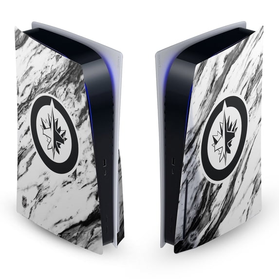Head Case Designs Officially Licensed NHL Winnipeg Jets Marble Vinyl Sticker Skin Decal Cover Compatible with Sony PS5 Disc Edition Console