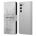 thumbnail image 1 of Head Case Designs Officially Licensed Nature Magick So The Adventure Begins Quote Black And White Forest Leather Book Wallet Case Compatible with Samsung Galaxy S22 5G, 1 of 6