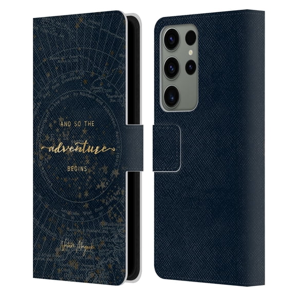 Head Case Designs Officially Licensed Nature Magick So The Adventure Begins Quote Star Map Leather Book Wallet Case Cover Compatible with Samsung Galaxy S23 Ultra 5G