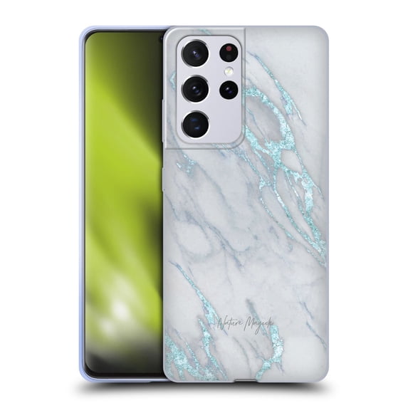Head Case Designs Officially Licensed Nature Magick Marble Metallics Blue Soft Gel Case Compatible with Samsung Galaxy S21 Ultra 5G