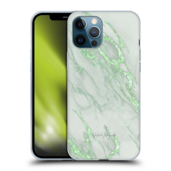 Head Case Designs Officially Licensed Nature Magick Marble Metallics Green Soft Gel Case Compatible with Apple iPhone 12 Pro Max