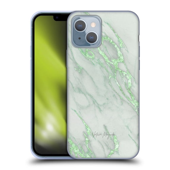 Head Case Designs Officially Licensed Nature Magick Marble Metallics Green Soft Gel Case Compatible with Apple iPhone 14