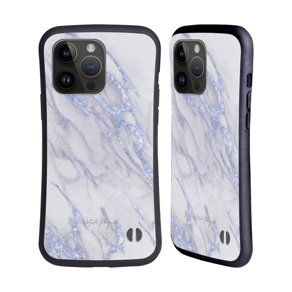 Head Case Designs Officially Licensed Nature Magick Marble Metallics Indigo Hybrid Case Compatible with Apple iPhone 15 Pro Max