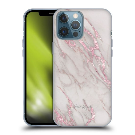 Head Case Designs Officially Licensed Nature Magick Marble Metallics Pink Soft Gel Case Compatible with Apple iPhone 13 Pro Max