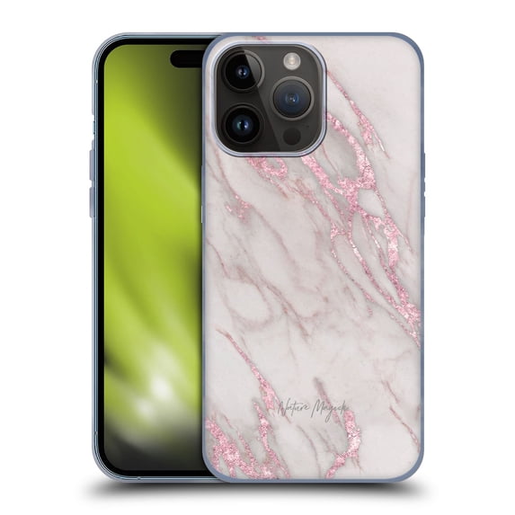 Head Case Designs Officially Licensed Nature Magick Marble Metallics Pink Soft Gel Case Compatible with Apple iPhone 15 Pro Max