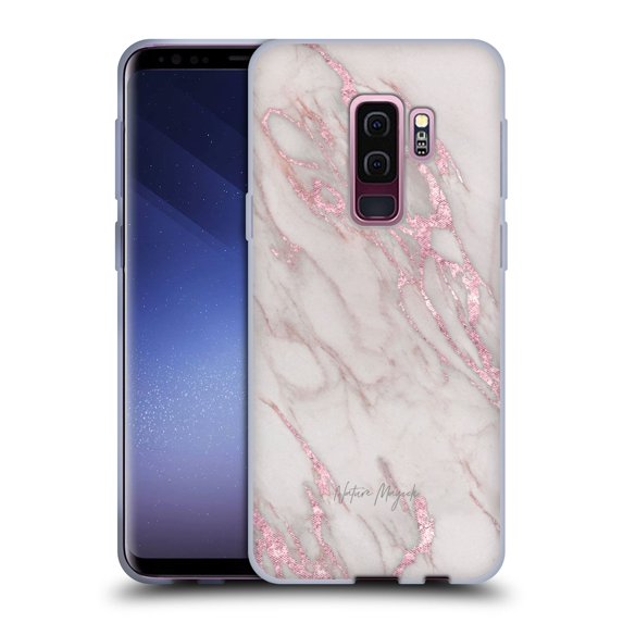 Head Case Designs Officially Licensed Nature Magick Marble Metallics Pink Soft Gel Case Compatible with Samsung Galaxy S9+ / S9 Plus