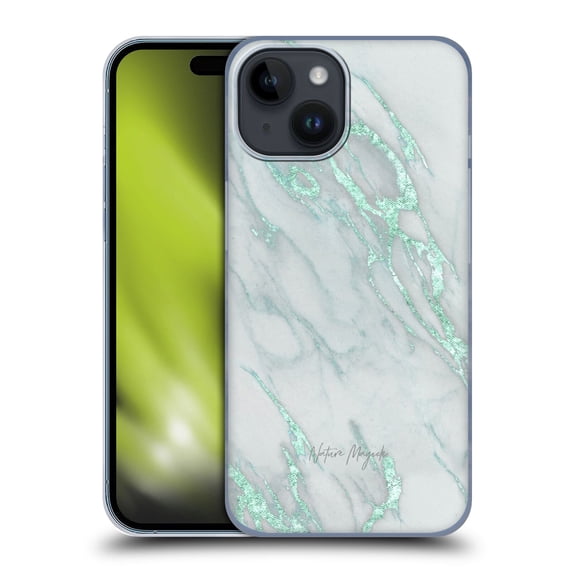 Head Case Designs Officially Licensed Nature Magick Marble Metallics Teal Hard Back Case Compatible with Apple iPhone 15
