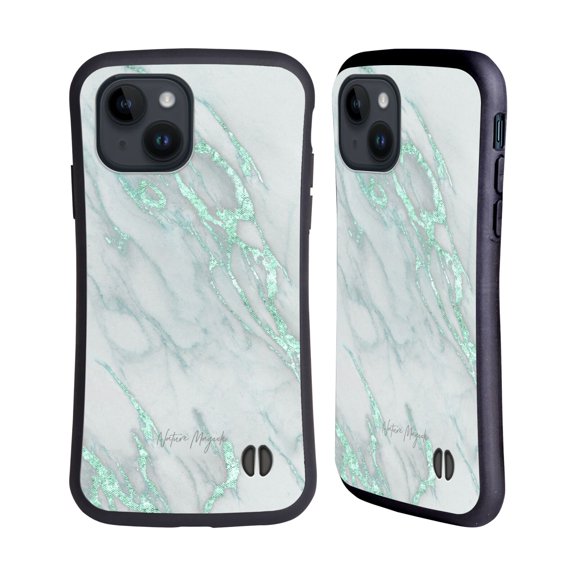 Head Case Designs Officially Licensed Nature Magick Marble Metallics Teal Hybrid Case Compatible with Apple iPhone 15