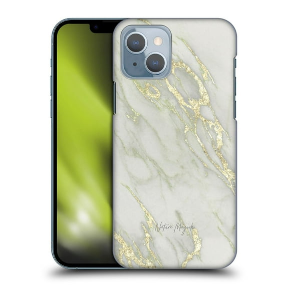 Head Case Designs Officially Licensed Nature Magick Marble Metallics Yellow Hard Back Case Compatible with Apple iPhone 14