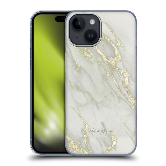 Head Case Designs Officially Licensed Nature Magick Marble Metallics Yellow Hard Back Case Compatible with Apple iPhone 15