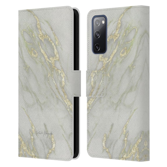 Head Case Designs Officially Licensed Nature Magick Marble Metallics Yellow Leather Book Wallet Case Cover Compatible with Samsung Galaxy S20 FE / 5G
