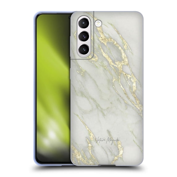 Head Case Designs Officially Licensed Nature Magick Marble Metallics Yellow Soft Gel Case Compatible with Samsung Galaxy S21 5G