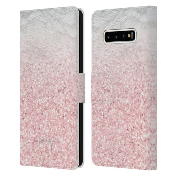 Head Case Designs Officially Licensed Nature Magick Rose Gold Marble Glitter Pink Sparkle 2 Leather Book Wallet Case Cover Compatible with Samsung Galaxy S10+ / S10 Plus