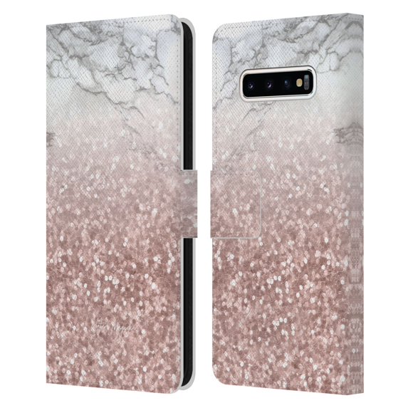 Head Case Designs Officially Licensed Nature Magick Rose Gold Marble Glitter Sparkling Rose Gold 2 Leather Book Case Compatible with Samsung Galaxy S10+ / S10 Plus