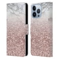 thumbnail image 1 of Head Case Designs Officially Licensed Nature Magick Rose Gold Marble Glitter Sparkling Rose Gold 2 Leather Book Wallet Case Cover Compatible with Apple iPhone 13 Pro, 1 of 6