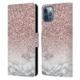 thumbnail image 1 of Head Case Designs Officially Licensed Nature Magick Rose Gold Marble Glitter Sparkling Rose Gold Leather Book Wallet Case Compatible with Apple iPhone 12 / iPhone 12 Pro, 1 of 6