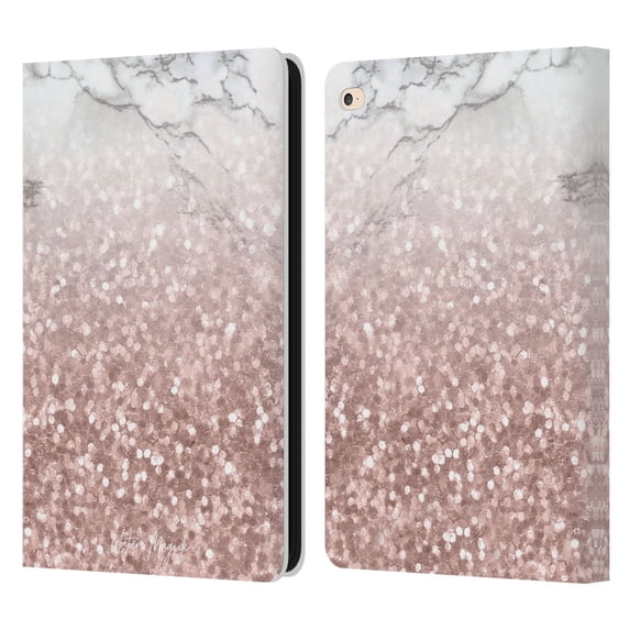 Head Case Designs Officially Licensed Nature Magick Rose Gold Marble Glitter Sparkling Rose Gold 2 Leather Book Wallet Case Cover Compatible with Apple iPad Air 2 (2014)