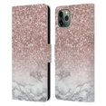 thumbnail image 1 of Head Case Designs Officially Licensed Nature Magick Rose Gold Marble Glitter Sparkling Rose Gold Leather Book Wallet Case Cover Compatible with Apple iPhone 11 Pro Max, 1 of 6