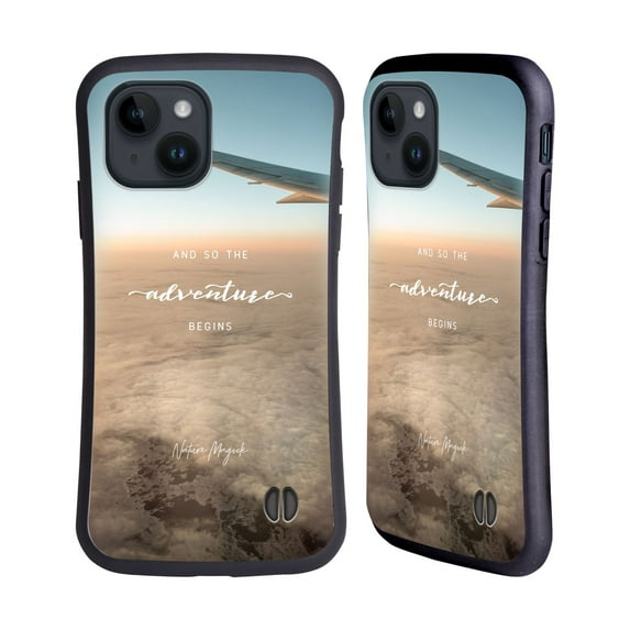 Head Case Designs Officially Licensed Nature Magick So The Adventure Begins Quote Airplane Hybrid Case Compatible with Apple iPhone 15