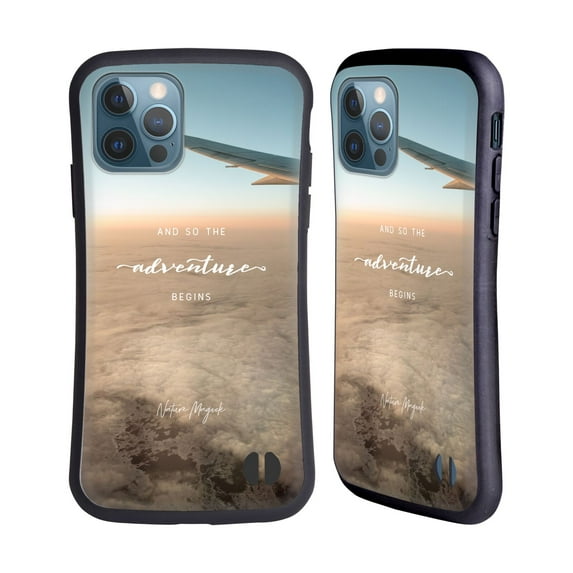 Head Case Designs Officially Licensed Nature Magick So The Adventure Begins Quote Airplane Hybrid Case Compatible with Apple iPhone 12 / iPhone 12 Pro