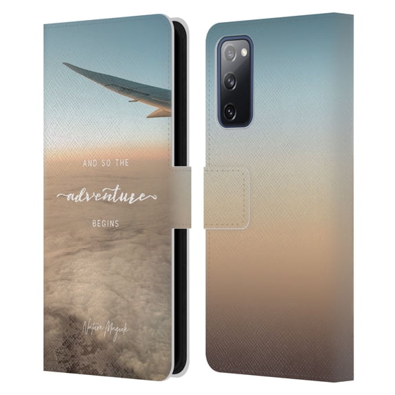 Head Case Designs Officially Licensed Nature Magick So The Adventure Begins Quote Airplane Leather Book Wallet Case Cover Compatible with Samsung Galaxy S20 FE / 5G