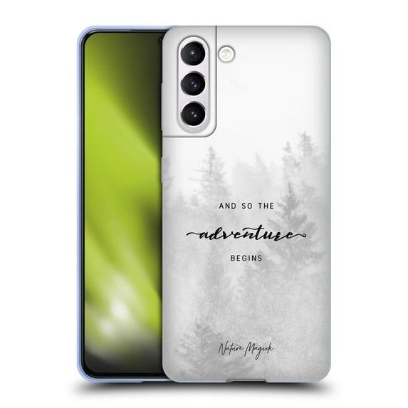 Head Case Designs Officially Licensed Nature Magick So The Adventure Begins Quote Black And White Forest Soft Gel Case Compatible with Samsung Galaxy S21 5G