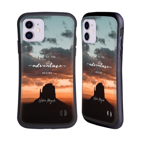 Head Case Designs Officially Licensed Nature Magick So The Adventure Begins Quote Desert Hybrid Case Compatible with Apple iPhone 11
