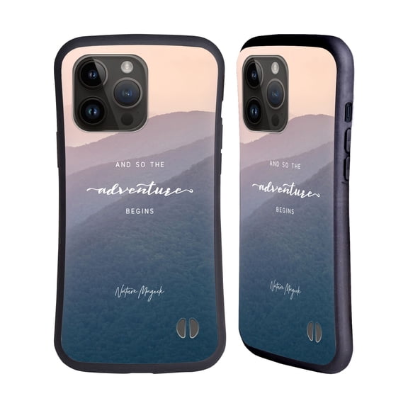 Head Case Designs Officially Licensed Nature Magick So The Adventure Begins Quote Mountains Hybrid Case Compatible with Apple iPhone 15 Pro Max