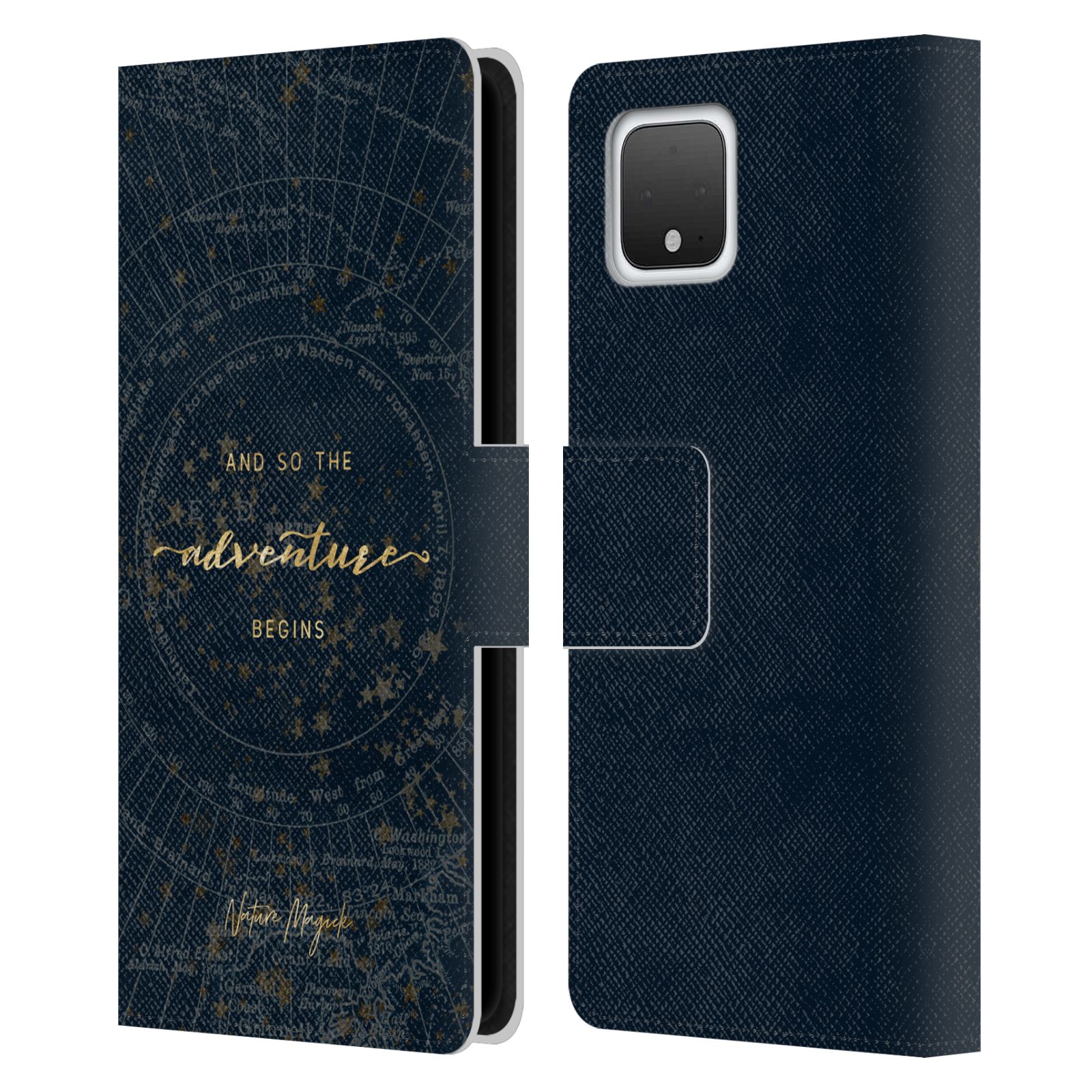Head Case Designs Officially Licensed Nature Magick So The Adventure Begins Quote Star Map Leather Book Wallet Case Cover Compatible with Google Pixel 4 - image 1 of 6