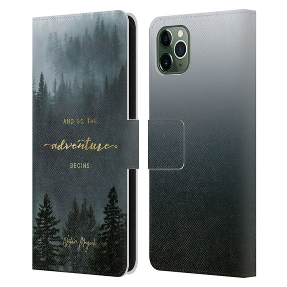 Head Case Designs Officially Licensed Nature Magick So The Adventure Begins Quote Trees Leather Book Wallet Case Cover Compatible with Apple iPhone 11 Pro Max